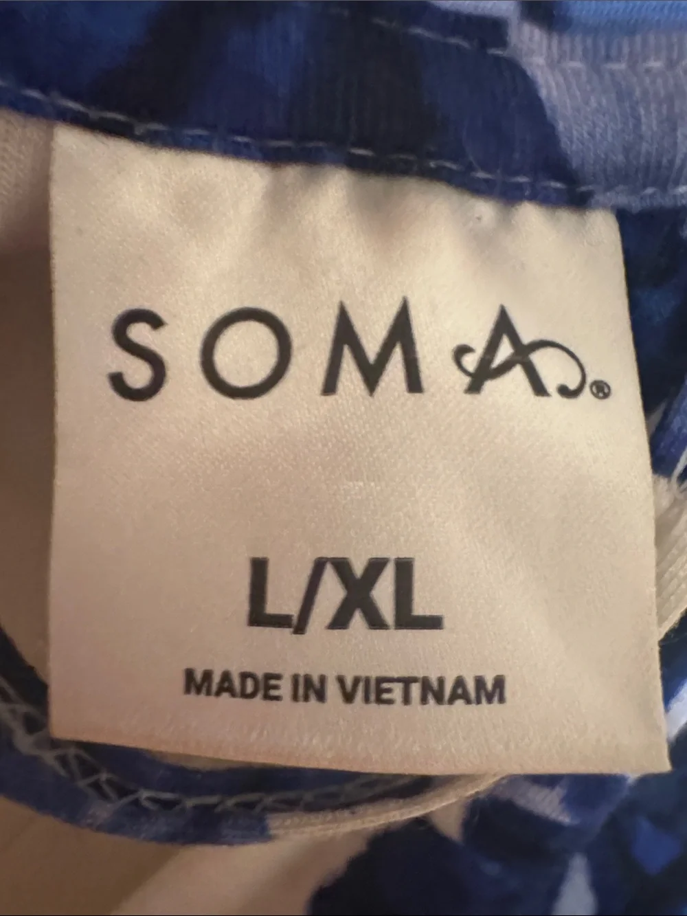 Soma White Robe with Blue Butterfly Print